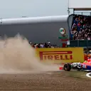 Roberto Merhi (ESP) Marussia span into the gravel and bought out the red flag towards the end of FP2 at Formula One World Championship, Rd9, British Grand Prix, Practice, Silverstone, England, Friday 3 July 2015. © Sutton Motorsport Images