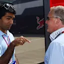 Karun Chandhok (IND) and Johnny Herbert (GBR) Sky TV at Formula One World Championship, Rd9, British Grand Prix, Qualifying, Silverstone, England, Saturday 4 July 2015. © Sutton Motorsport Images