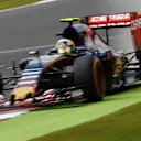 Carlos Sainz (ESP) Scuderia Toro Rosso STR10 sparks at Formula One World Championship, Rd9, British Grand Prix, Qualifying, Silverstone, England, Saturday 4 July 2015. © Sutton Motorsport Images