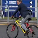 Eddie Jordan (IRE) BBC Television Pundit on a bike at Formula One World Championship, Rd9, British Grand Prix, Qualifying, Silverstone, England, Saturday 4 July 2015. © Sutton Motorsport Images