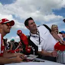 Sebastian Vettel (GER) Ferrari poses for a selfie at Formula One World Championship, Rd9, British Grand Prix, Qualifying, Silverstone, England, Saturday 4 July 2015. © Sutton Motorsport Images