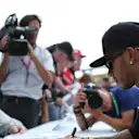 Lewis Hamilton (GBR) Mercedes AMG F1 at the drivers autograph session at Formula One World Championship, Rd9, British Grand Prix, Qualifying, Silverstone, England, Saturday 4 July 2015. © Sutton Motorsport Images