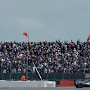 Race winner Lewis Hamilton (GBR) Mercedes AMG F1 celebrates in front of the fans at Formula One World Championship, Rd9, British Grand Prix, Race, Silverstone, England, Sunday 5 July 2015. © Sutton Motorsport Images