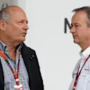 Ron Dennis (GBR) McLaren Executive Chairman and Jonathan Neale (GBR) McLaren Managing Director at Formula One World Championship, Rd9, British Grand Prix, Race, Silverstone, England, Sunday 5 July 2015. © Sutton Motorsport Images