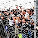Lewis Hamilton (GBR) Mercedes AMG F1 signs autographs for the fans on the drivers parade at Formula One World Championship, Rd9, British Grand Prix, Race, Silverstone, England, Sunday 5 July 2015. © Sutton Motorsport Images