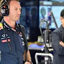 Christian Horner (GBR) Red Bull Racing Team Principal and Chalerm Yoovidhya (THA) Red Bull owner at Formula One World Championship, Rd9, British Grand Prix, Race, Silverstone, England, Sunday 5 July 2015. © Sutton Motorsport Images