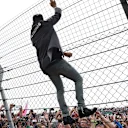 Lewis Hamilton (GBR) Mercedes AMG F1 at the drivers parade at Formula One World Championship, Rd9, British Grand Prix, Race, Silverstone, England, Sunday 5 July 2015. © Sutton Motorsport Images