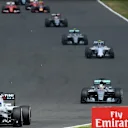 Felipe Massa (BRA) Williams FW37 leads at the start of the race at Formula One World Championship, Rd9, British Grand Prix, Race, Silverstone, England, Sunday 5 July 2015. © Sutton Motorsport Images