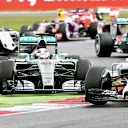 Lewis Hamilton (GBR) Mercedes AMG F1 W06 and Felipe Massa (BRA) Williams FW37 battle at Formula One World Championship, Rd9, British Grand Prix, Race, Silverstone, England, Sunday 5 July 2015. © Sutton Motorsport Images