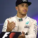 Lewis Hamilton (GBR) Mercedes AMG F1 in the press conference at Formula One World Championship, Rd9, British Grand Prix, Race, Silverstone, England, Sunday 5 July 2015. © Sutton Motorsport Images