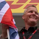 Johnny Herbert (GBR) Sky TV gives away flags to fans at Formula One World Championship, Rd9, British Grand Prix, Preparations, Silverstone, England, Thursday 2 July 2015. © Sutton Motorsport Images