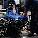 Felipe Nasr (BRA) Sauber C34 crashed car in FP3 at Formula One World Championship, Rd7, Canadian Grand Prix, Qualifying, Montreal, Canada, Saturday 6 June 2015. © Sutton Motorsport Images