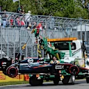 Jenson Button (GBR) McLaren car is recovered to the pits in FP3 at Formula One World Championship, Rd7, Canadian Grand Prix, FP3 Montreal, Canada, Saturday 6 June 2015. © Sutton Motorsport Images