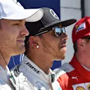 (L to R): Nico Rosberg (GER) Mercedes AMG F1, pole sitter Lewis Hamilton (GBR) Mercedes AMG F1 and Kimi Raikkonen (FIN) Ferrari celebrate in Parc Ferme  at Formula One World Championship, Rd7, Canadian Grand Prix, Qualifying, Montreal, Canada, Saturday 6 June 2015. © Sutton Motorsport Images
