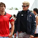 Roberto Merhi (ESP) Manor GP and Marcus Ericsson (SWE) Sauber on the drivers parade at Formula One World Championship, Rd7, Canadian Grand Prix, Race, Montreal, Canada, Sunday 7 June 2015. © Sutton Motorsport Images