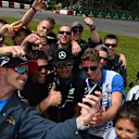 Lewis Hamilton (GBR) Mercedes AMG F1 with marshals on the drivers parade at Formula One World Championship, Rd7, Canadian Grand Prix, Race, Montreal, Canada, Sunday 7 June 2015. © Sutton Motorsport Images