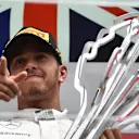 Race winner Lewis Hamilton (GBR) Mercedes AMG F1 celebrates on the Podium with the trophy at Formula One World Championship, Rd7, Canadian Grand Prix, Race, Montreal, Canada, Sunday 7 June 2015. © Sutton Motorsport Images