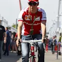Esteban Gutierrez (MEX) Ferrari Test and Reserve Driver rides a bike in the Paddock at Formula One World Championship, Rd7, Canadian Grand Prix, Preparations, Montreal, Canada, Thursday 4 June 2015. © Sutton Motorsport Images