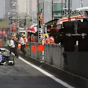 Red light at the end of the pitlane at Formula One World Championship, Rd3, Chinese Grand Prix, Practice, Shanghai, China, Friday 10 April 2015. © Sutton Motorsport Images