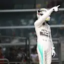 Pole sitter Lewis Hamilton (GBR) Mercedes AMG F1 celebrates in parc ferme at Formula One World Championship, Rd3, Chinese Grand Prix, Qualifying, Shanghai, China, Saturday 11 April 2015. © Sutton Motorsport Images