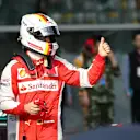 Sebastian Vettel (GER) Ferrari (3rd placed) celebrates in parc ferme at Formula One World Championship, Rd3, Chinese Grand Prix, Qualifying, Shanghai, China, Saturday 11 April 2015. © Sutton Motorsport Images