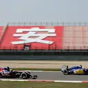 Felipe Nasr (BRA) Sauber C34 ahead Max Verstappen (NDL) Scuderia Toro Rosso STR10 at Formula One World Championship, Rd3, Chinese Grand Prix, Qualifying, Shanghai, China, Saturday 11 April 2015. © Sutton Motorsport Images