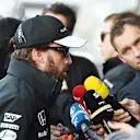 Fernando Alonso (ESP) McLaren talks to the media at Formula One World Championship, Rd3, Chinese Grand Prix, Qualifying, Shanghai, China, Saturday 11 April 2015. © Sutton Motorsport Images