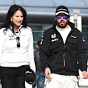 Fernando Alonso (ESP) McLaren with Silvia Hoffer Frangipane, McLaren Press Officer at Formula One World Championship, Rd3, Chinese Grand Prix, Qualifying, Shanghai, China, Saturday 11 April 2015. © Sutton Motorsport Images