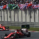 Sebastian Vettel (GER) Ferrari SF15-T leads Kimi Raikkonen (FIN) Ferrari SF15-T at Formula One World Championship, Rd3, Chinese Grand Prix, Race, Shanghai, China, Sunday 12 April 2015. © Sutton Motorsport Images