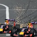 Daniel Ricciardo (AUS) Red Bull Racing RB11 AND Daniil Kvyat (RUS) Red Bull Racing RB11 BATTLE  at the start of the race at Formula One World Championship, Rd3, Chinese Grand Prix, Race, Shanghai, China, Sunday 12 April 2015. © Sutton Motorsport Images