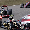 Pastor Maldonado (VEN) Lotus E23 Hybrid leads Romain Grosjean (FRA) Lotus E23 Hybrid at Formula One World Championship, Rd3, Chinese Grand Prix, Race, Shanghai, China, Sunday 12 April 2015. © Sutton Motorsport Images