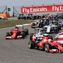 Sebastian Vettel (GER) Ferrari SF15-T at the start of the race at Formula One World Championship, Rd3, Chinese Grand Prix, Race, Shanghai, China, Sunday 12 April 2015. © Sutton Motorsport Images