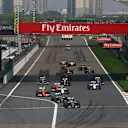 Lewis Hamilton (GBR) Mercedes AMG F1 W06 leads at the start of the race at Formula One World Championship, Rd3, Chinese Grand Prix, Race, Shanghai, China, Sunday 12 April 2015. © Sutton Motorsport Images