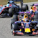 Daniil Kvyat (RUS) Red Bull Racing RB11 leads Daniel Ricciardo (AUS) Red Bull Racing RB11 and Fernando Alonso (ESP) McLaren MP4-30 at Formula One World Championship, Rd3, Chinese Grand Prix, Race, Shanghai, China, Sunday 12 April 2015. © Sutton Motorsport Images
