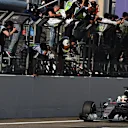 Race winner Lewis Hamilton (GBR) Mercedes AMG F1 W06 crosses line at Formula One World Championship, Rd3, Chinese Grand Prix, Race, Shanghai, China, Sunday 12 April 2015. © Sutton Motorsport Images