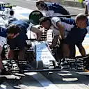 Valtteri Bottas (FIN) Williams FW37 makes a pit stop at Formula One World Championship, Rd10, Hungarian Grand Prix, Practice, Hungaroring, Hungary, Friday 24 July 2015. © Sutton Motorsport Images