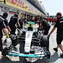 The car of Nico Rosberg (GER) Mercedes AMG F1 W06 is pushed down the pitlane after stopping at the end of FP3 at Formula One World Championship, Rd10, Hungarian Grand Prix, Qualifying, Hungaroring, Hungary, Saturday 25 July 2015. © Sutton Motorsport Images