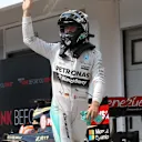 Nico Rosberg (GER) Mercedes AMG F1 celebrates in parc ferme at Formula One World Championship, Rd10, Hungarian Grand Prix, Qualifying, Hungaroring, Hungary, Saturday 25 July 2015. © Sutton Motorsport Images