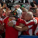 Race winner Sebastian Vettel (GER) Ferrari celebrates with the team in parc ferme at Formula One World Championship, Rd10, Hungarian Grand Prix, Race, Hungaroring, Hungary, Sunday 26 July 2015. © Sutton Motorsport Images