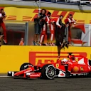 Sebastian Vettel (GER) Ferrari SF15-T crosses the line to win at Formula One World Championship, Rd10, Hungarian Grand Prix, Race, Hungaroring, Hungary, Sunday 26 July 2015. © Sutton Motorsport Images