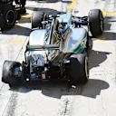 Nico Rosberg (GER) Mercedes AMG F1 W06 enters the pits with a punctured rear tyre at Formula One World Championship, Rd10, Hungarian Grand Prix, Race, Hungaroring, Hungary, Sunday 26 July 2015. © Sutton Motorsport Images