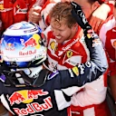 Race winnner Sebastian Vettel (GER) Ferrari celebrates with Daniel Ricciardo (AUS) Red Bull Racing in parc ferme at Formula One World Championship, Rd10, Hungarian Grand Prix, Race, Hungaroring, Hungary, Sunday 26 July 2015. © Sutton Motorsport Images