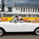Nelson Piquet (BRA) and Bernie Ecclestone (GBR) CEO Formula One Group (FOM) in a Rolls Royce on the grid on the grid at Formula One World Championship, Rd10, Hungarian Grand Prix, Race, Hungaroring, Hungary, Sunday 26 July 2015. © Sutton Motorsport Images