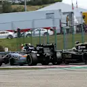 Sergio Perez (MEX) Force India VJM08 amd Pastor Maldonado (VEN) Lotus E23 Hybrid collide at Formula One World Championship, Rd10, Hungarian Grand Prix, Race, Hungaroring, Hungary, Sunday 26 July 2015. © Sutton Motorsport Images