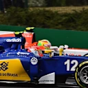 Felipe Nasr (BRA) Sauber C34 and Roberto Merhi (ESP) Marussia battle at Formula One World Championship, Rd10, Hungarian Grand Prix, Race, Hungaroring, Hungary, Sunday 26 July 2015. © Sutton Motorsport Images