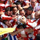 Race winner Sebastian Vettel (GER) Ferrari celebrates in parc ferme at Formula One World Championship, Rd10, Hungarian Grand Prix, Race, Hungaroring, Hungary, Sunday 26 July 2015. © Sutton Motorsport Images