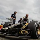Romain Grosjean (FRA) Lotus E23 Hybrid on the grid at Formula One World Championship, Rd10, Hungarian Grand Prix, Race, Hungaroring, Hungary, Sunday 26 July 2015. © Sutton Motorsport Images