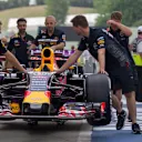Red Bull Racing mechanics push Red Bull Racing RB11 in pit lane at Formula One World Championship, Rd10, Hungarian Grand Prix, Preparations, Hungaroring, Hungary, Thursday 23 July 2015. © Sutton Motorsport Images