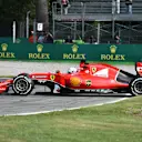 Sebastian Vettel (GER) Ferrari SF15-T spins on the track at Formula One World Championship, Rd12, Italian Grand Prix, Practice, Monza, Italy, Friday 4  September 2015. © Sutton Motorsport Images