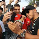 Lewis Hamilton (GBR) Mercedes AMG F1 poses for a selfie with the fans at Formula One World Championship, Rd12, Italian Grand Prix, Practice, Monza, Italy, Friday 4  September 2015. © Sutton Motorsport Images